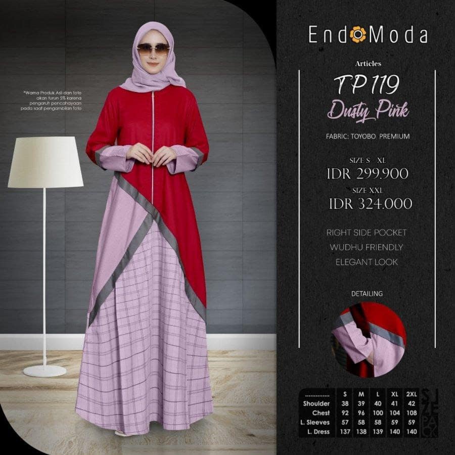 DISKON GAMIS ENDOMODA TP 119 DUSTY PINK TERBARU