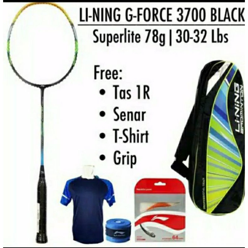 RAKET BADMINTON LINING G-FORCE 3700  SUPERLITE ORIGINAL BULUTANGKIS SURABAYA AMIN SPORT