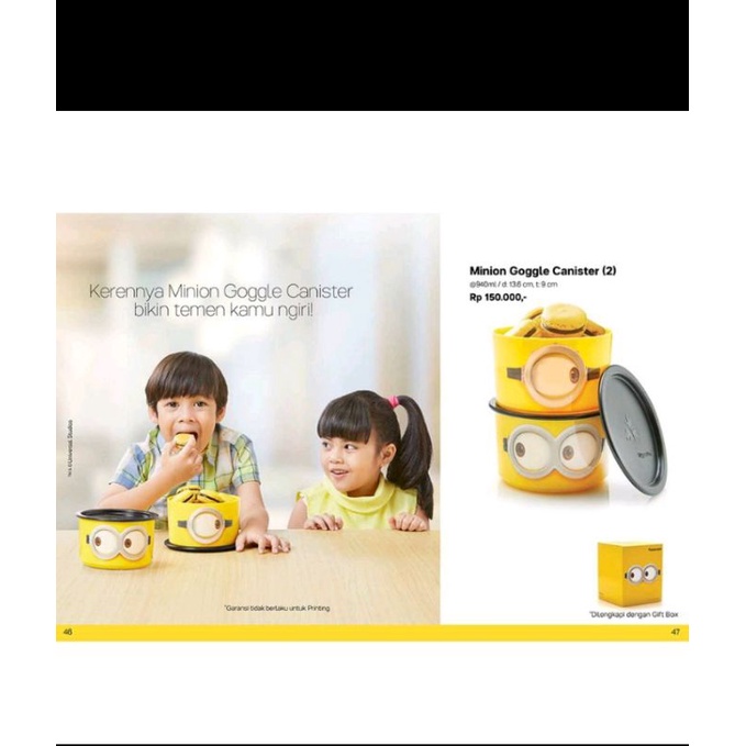 Toples tupperware karakter minion / Minion google canister Tupperware isi 2 / toples jajan tupperwar