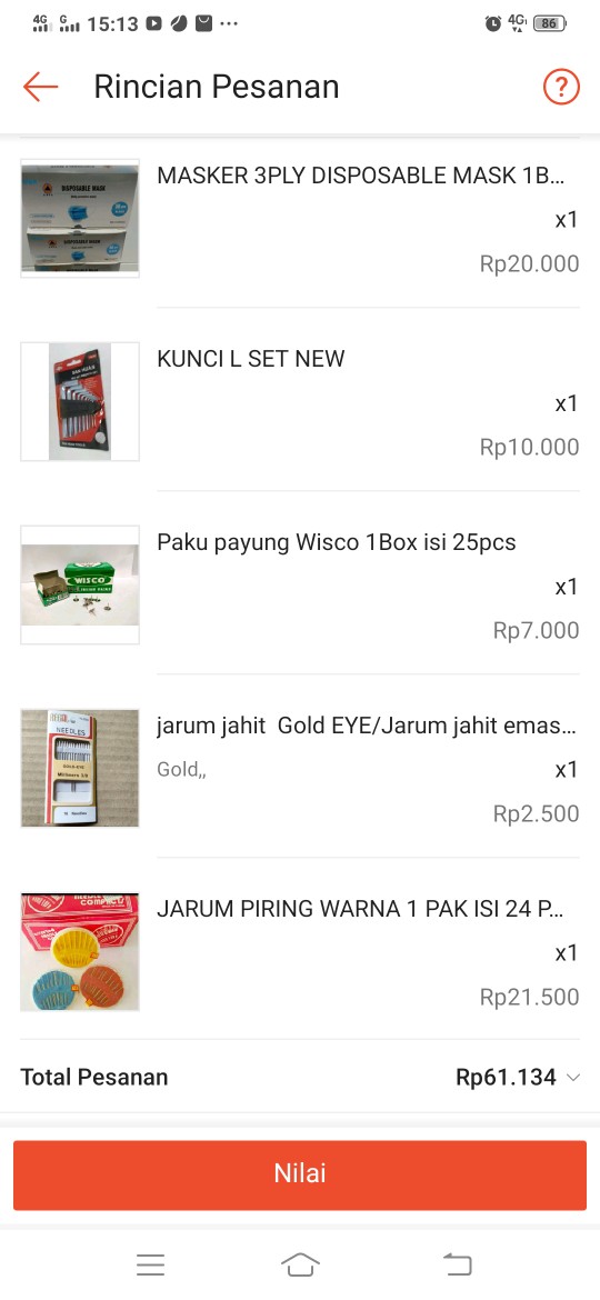 Jarum Piring Warna 1 Pak Isi 24 Pcs