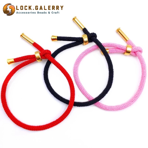 Gelang Tali Serut Pandora Adjustable Gelang Tali Emas Polos