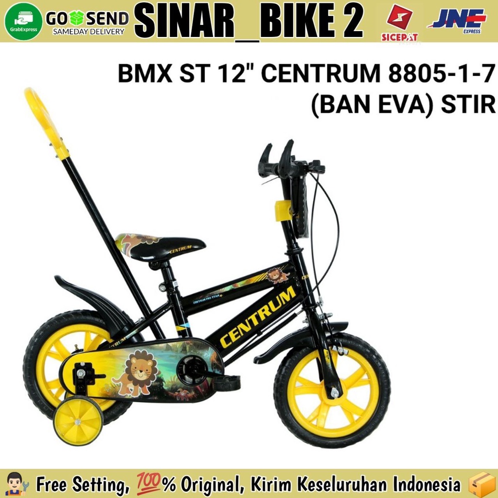 Sepeda Anak BMX CENTRUM CT 8805 -1-7 Ukuran 12 Inch Tongkat Stir