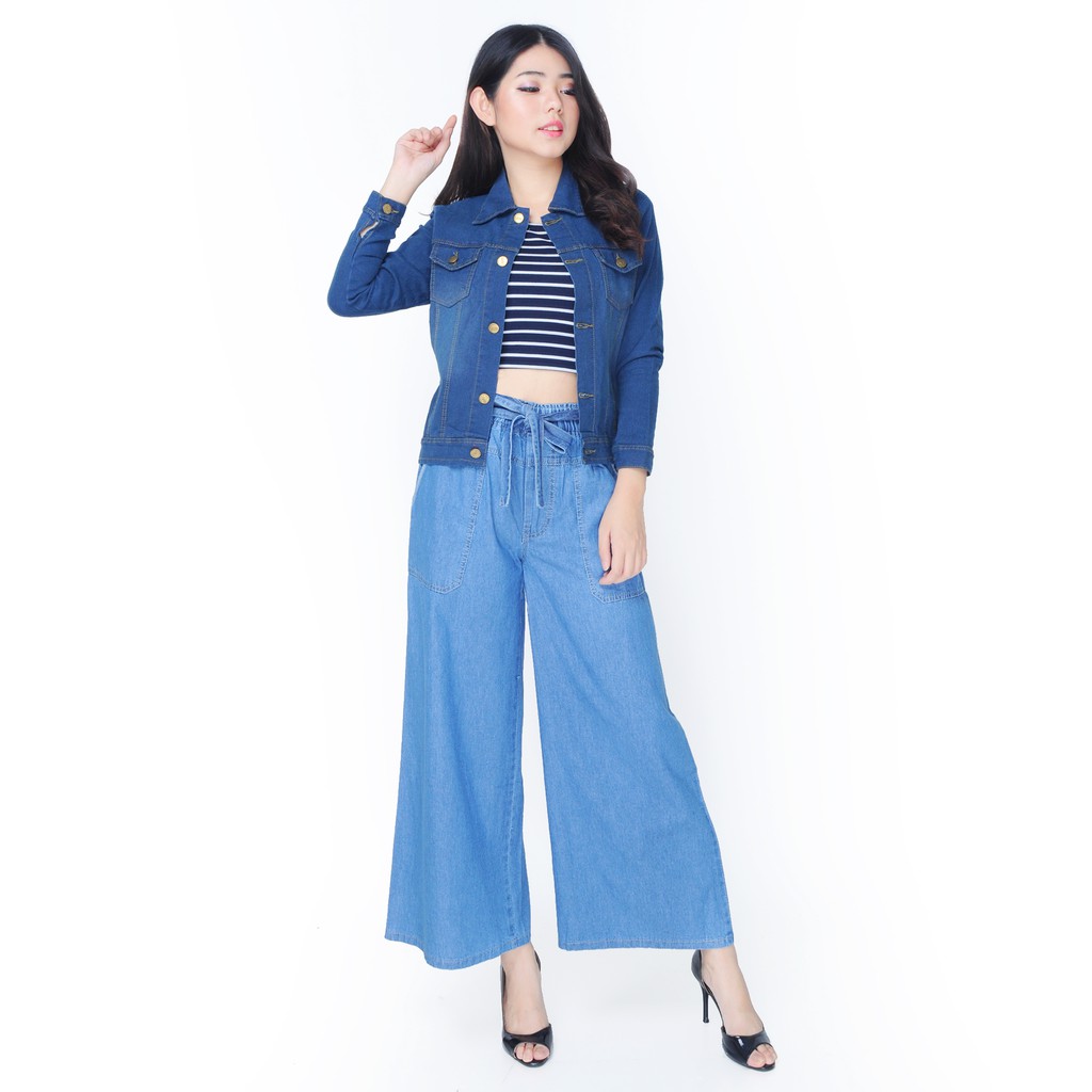 Jaket Jeans Washed Tangan panjang Wanita - XSHOP Raline