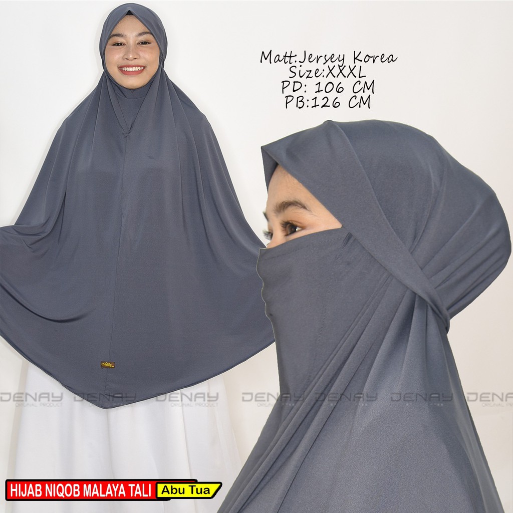 TOKODENAY - HIJAB MASKER - NIQAB MALAYA 2IN1 - BAHAN JERSEY - JILBAB WANITA MUSLIMAH - BEST SELLER