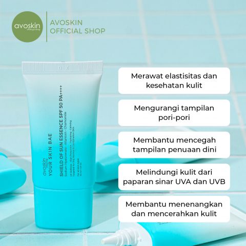 ⭐BAGUS⭐ AVOSKIN Your Skin Bae Shield Of Sun Essence SPF 50 PA++++ (30ml) | Sunscreen