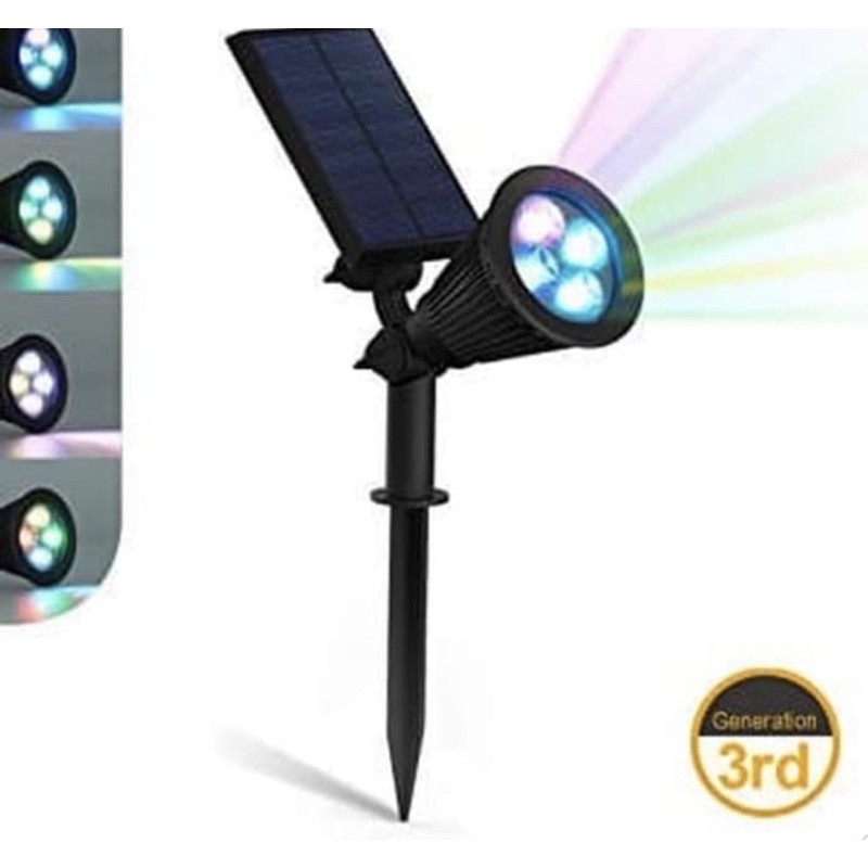 lampu taman solar tenaga surya matahari RGB warna warni lampu sorot taman solar RGB
