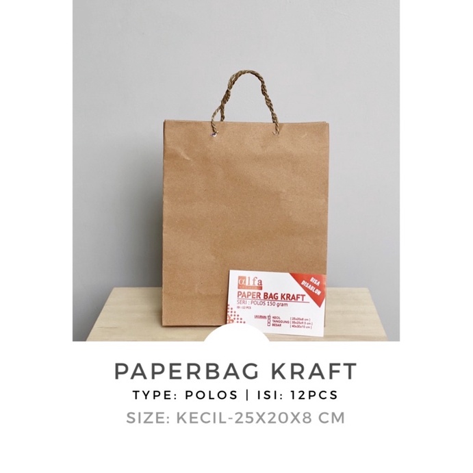 

Paper Bag Polos / Tas Kertas Kraft Coklat Murah kecil 25x20x8