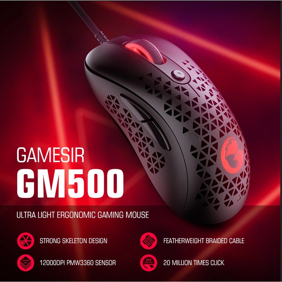 Gamesir GM500 Wired Gaming Mouse Ultralight Mouse Gaming 12000dpi