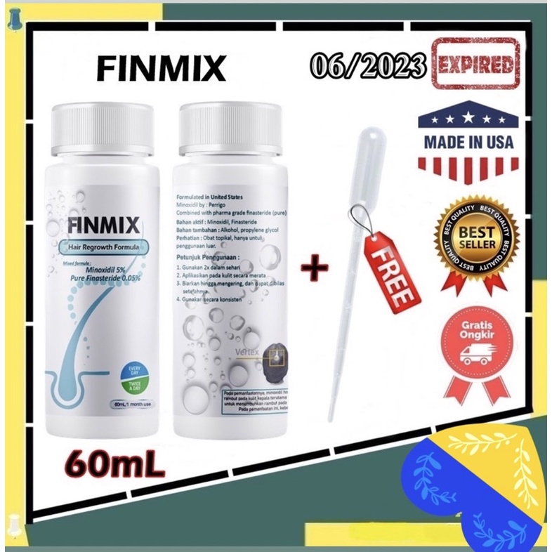 Flash Sale FINMIX Minoxidil 5% Finas 0.05% 60mL Penumbuh Rambut Original USA Terbukti Menumbuhkan Ja