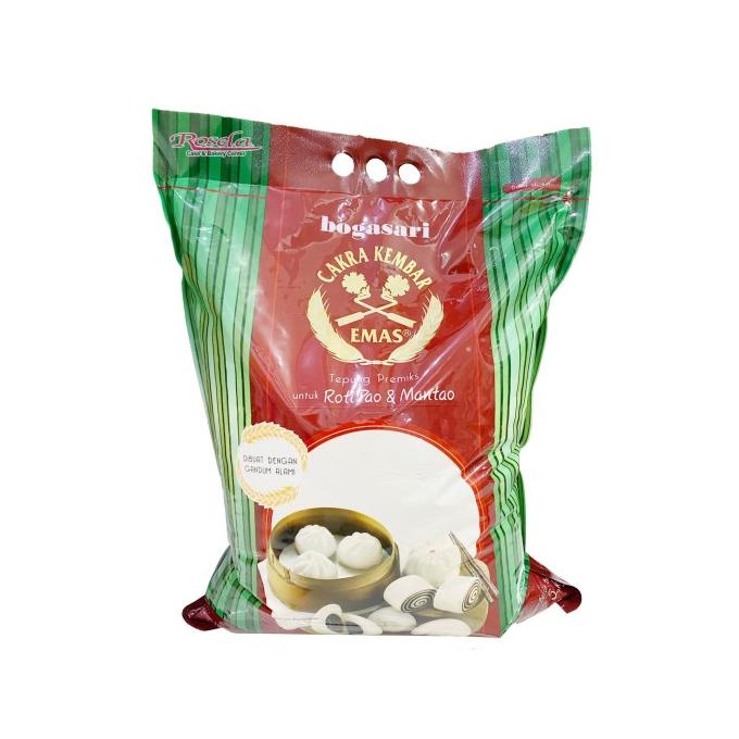 

vikriyansatyaveta5694 Tepung Terigu CAKRA KEMBAR EMAS ROTI PAO & MANTAO 5kg Bogasari TERLARIS TERPERCAYA ORIGINAL