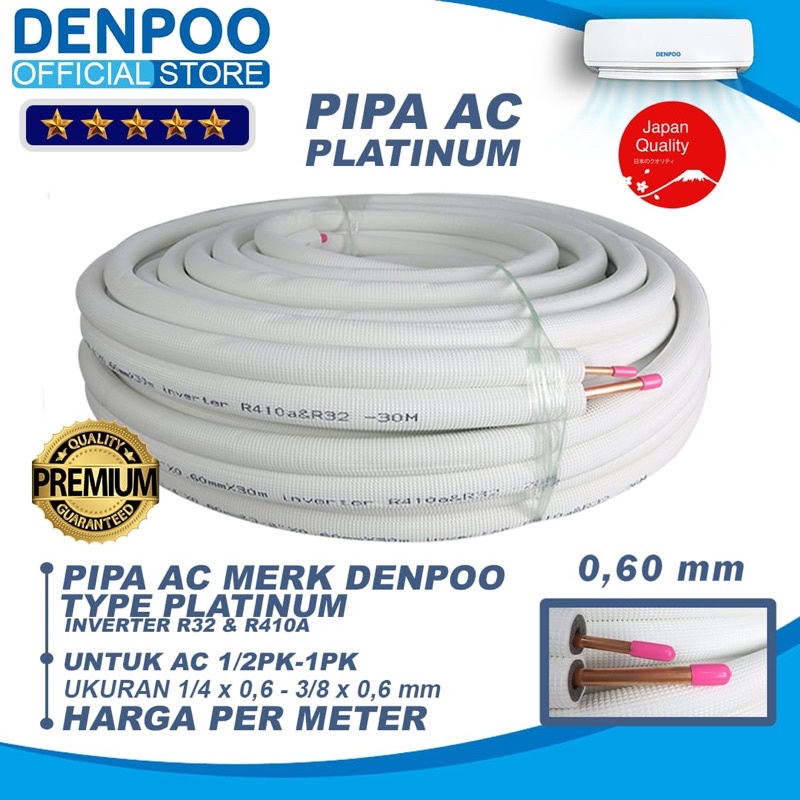 DENPOO PIPA AC PLATINUM 1/4 - 3/8 (1/2 PK - 1 PK) per meter