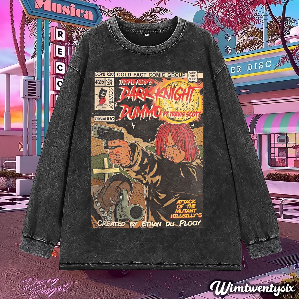 longsleeve | kaos oversize | oversize washing | t-shirt oversized | kaos trippie redd dark knight