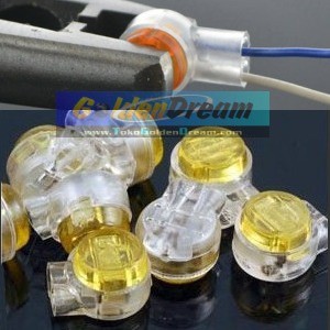 Klem Konektor 2 Kabel Warna Orange Transparan Joint Wire Cable Connector Telepon Data Network UY2 3M