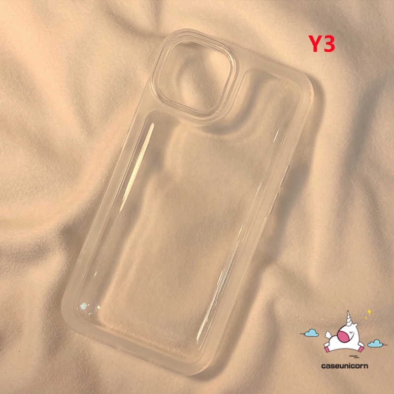 Soft Case TPU Shockproof Untuk IPhone 14 13 12 11 Pro MAX X XR XS MAX 8 7 14 Plus Color Button Shock-Absorbing Clear Shockproof Soft TPU Back Cover