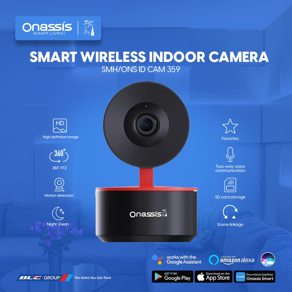 ONASSIS Smart Indoor Camera 359 IP Camera CCTV For Smart Home Pan/Tilt / CCTV INDOOR