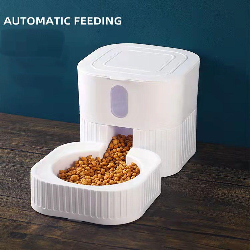 Solighter Auto Pet Food Dispenser Washable Creative Food Feeder Anjing