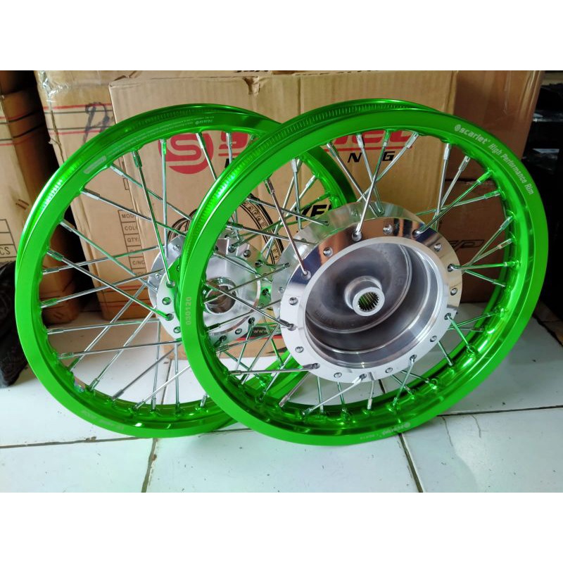 Scarlet velg jari2 paket ring 14 Uk depan 140x14 - uk belakang 160x14  mio 125/mio soulgt/fino125 ve