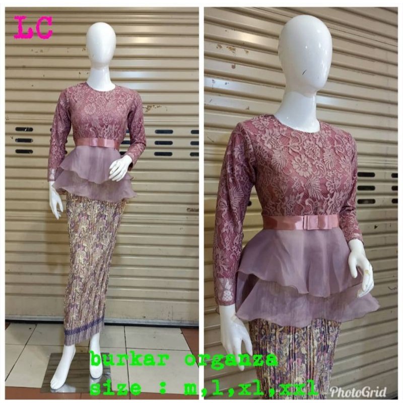 REALPICT Setelan Kebaya Brukat Organza / Kebaya Modren / Kebaya Pesta / Kebaya Wisuda