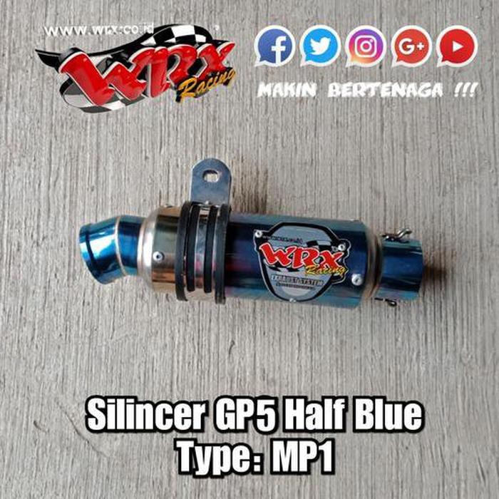Unik SILENCER WRX GP5 MP1 HALF BLUE 17.5 CM suku cadang Limited