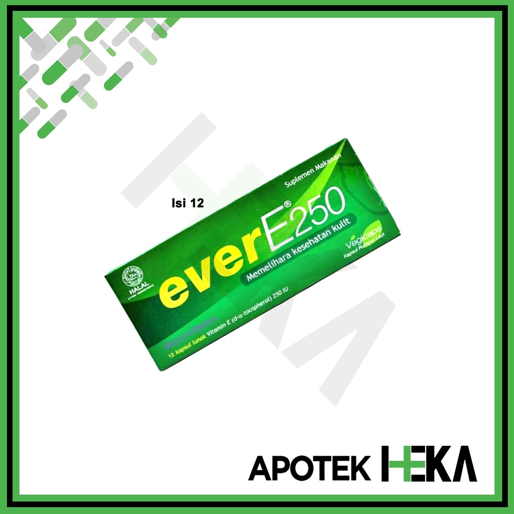 Ever E 250 Soft Capsul Strip isi 6 / 12 Kapsul Vitamin E (SEMARANG)