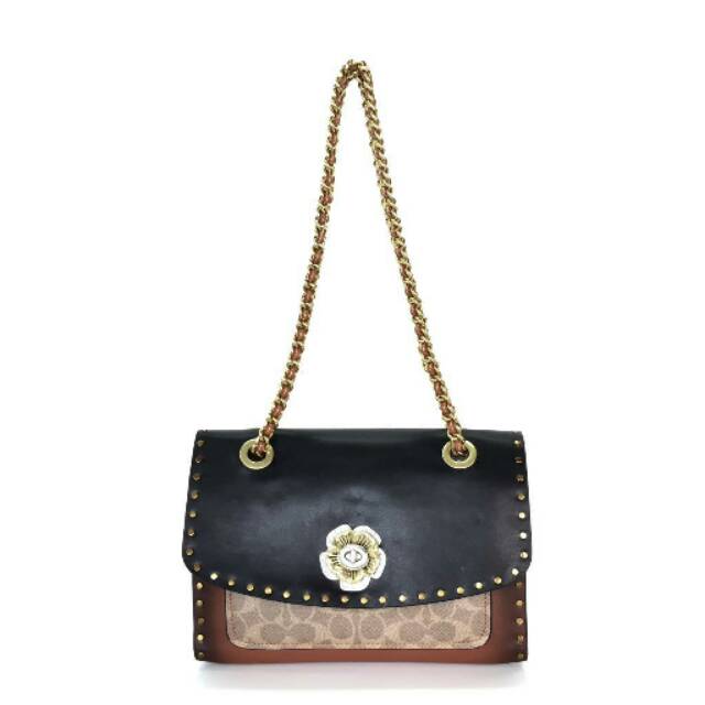 Coach selena bond Parker With Border Rivets and Snakeskin selempang bag tas crossbody ORI ORIGINAL