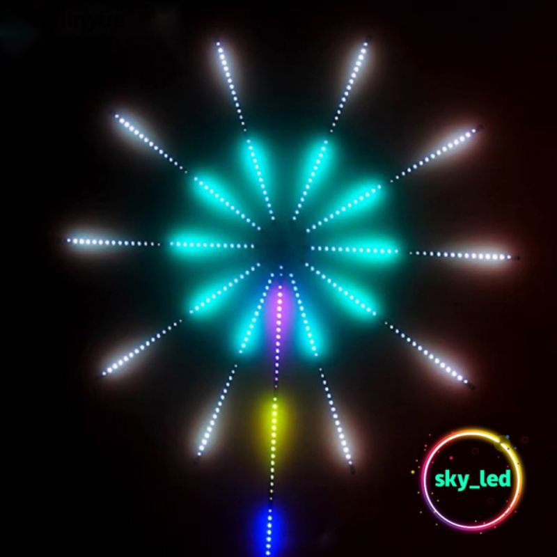 LAMPU STRIP LED 5050 RGB BENTUK KEMBANG API DENGAN MUSIC UNTUK DEKORASI / LED  5050 AUTOMATIC /FULL COLOUR /SENSOR MUSIC / BISA SAMBUNG APLIKASI