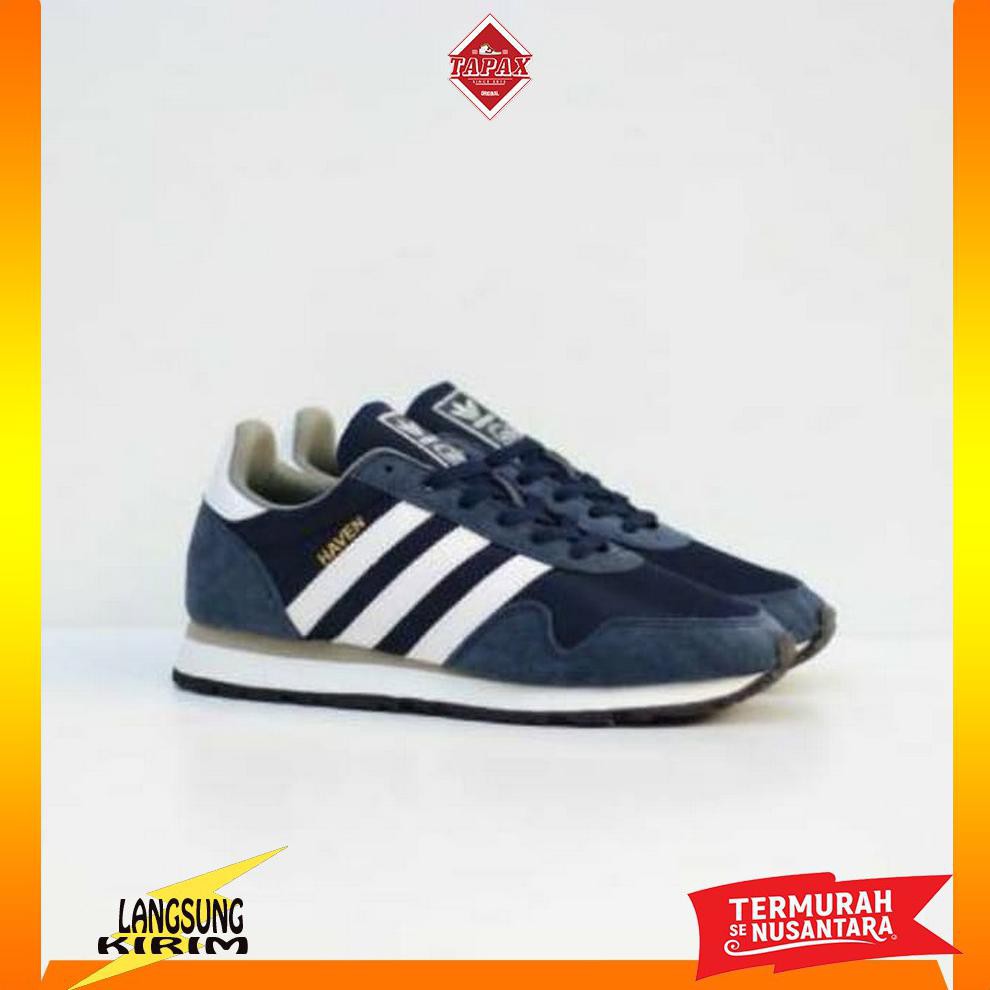 Sepatu Pria Keren Adidas Haven Navy White Original Komponen Murah