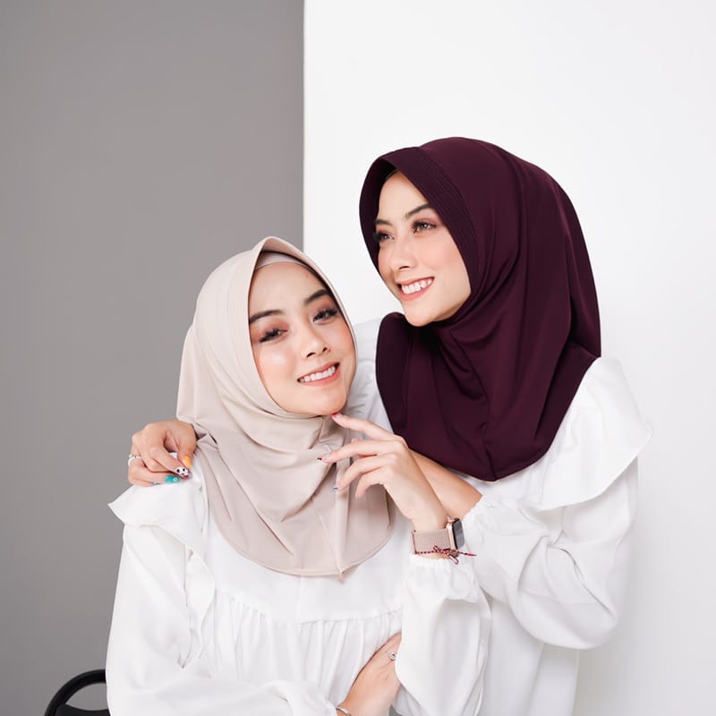 Jilbab Volly sport instan / Hijab olahraga jersey  lycra Kerudung instant jokowi-2