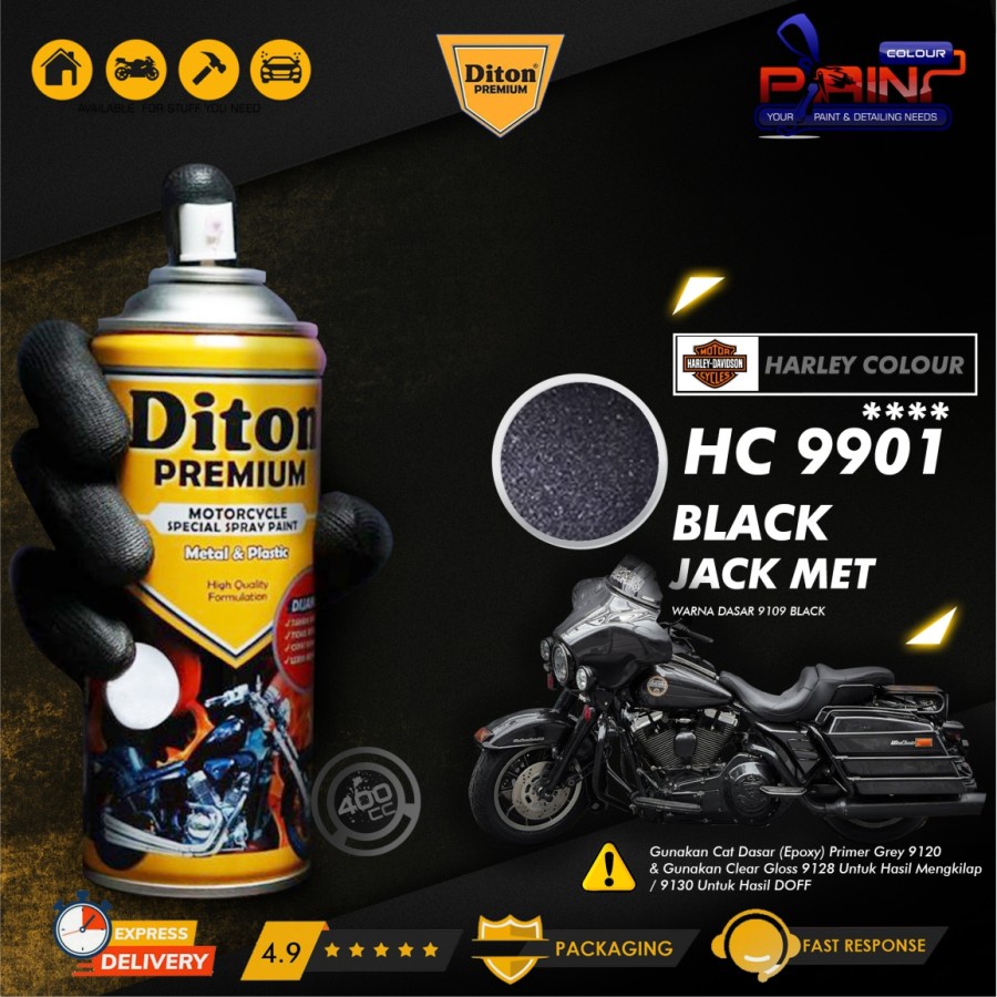 Cat Semprot DITON PREMIUM Harley Colors - Black Jet Met HC9901****