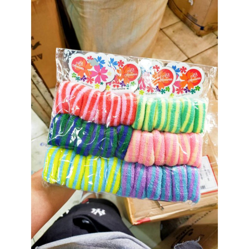 36pcs IKAT RAMBUT DONAT HANGER IKAT RAMBUT DONAT CORAK GROSIR
