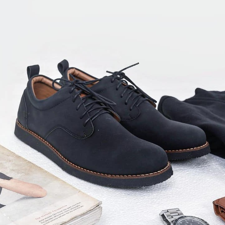 ALASKA BLACK |ManNeedMe x FSTP| Sepatu Pantofel Pria Derby Semi Formal