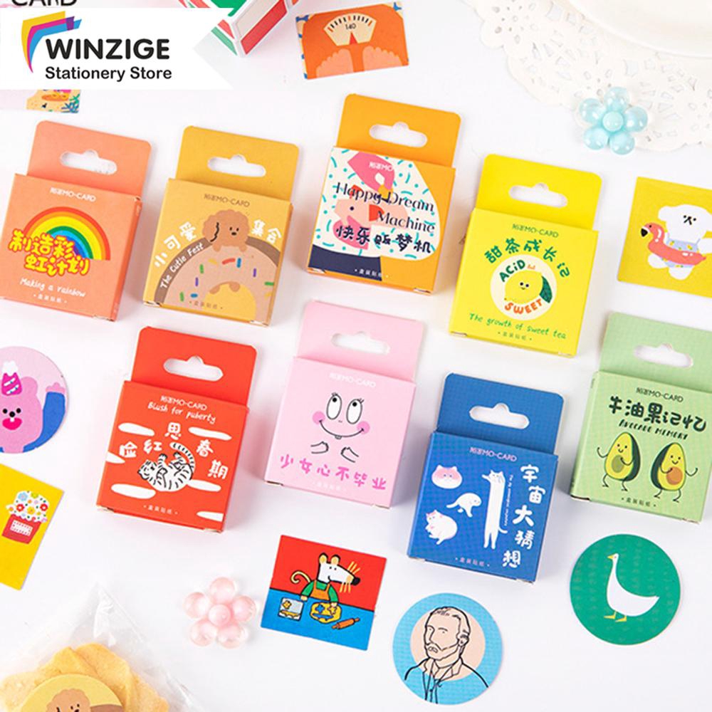 

Stickers Set Scrapbooking BUJO Planner Lovely Rainbow Animal Stationery 46Pcs Kawaii Avocado