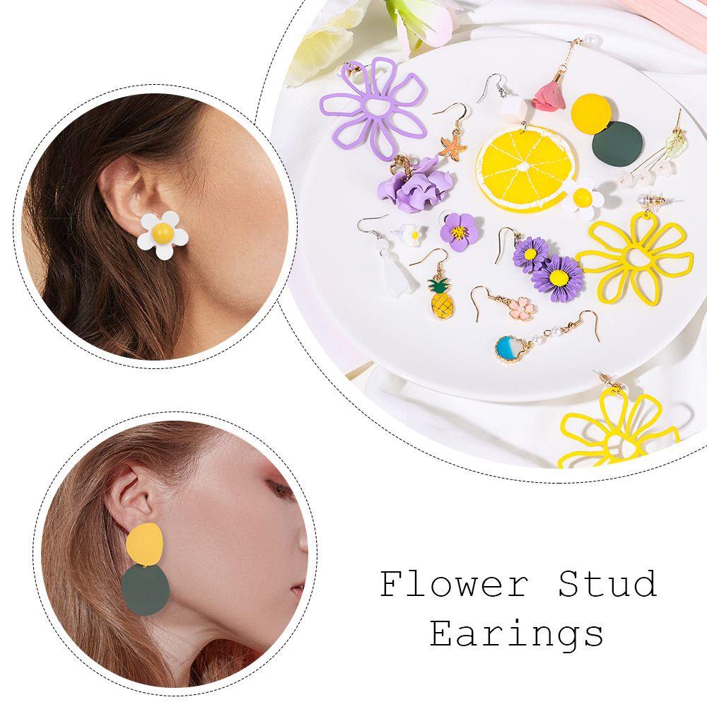 R-flower Daisy Earring Elegant Rock Akrilik Jewerly Hadiah