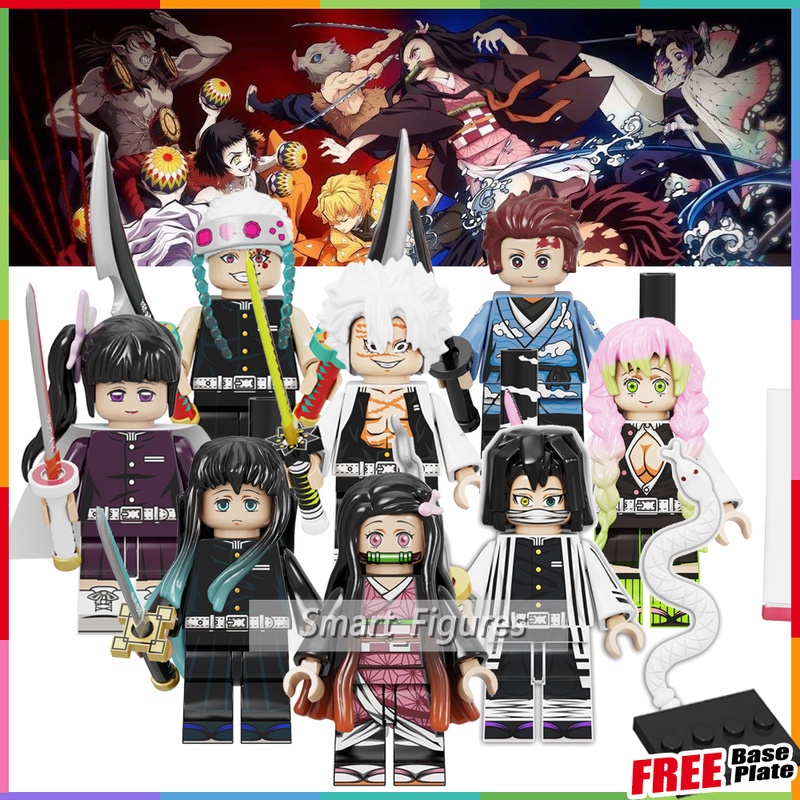 Mainan Action Figure Demon Slayer Minifigures Tokitou Muichirou Tsuyuri Kanao Uzui Tengen KF6146