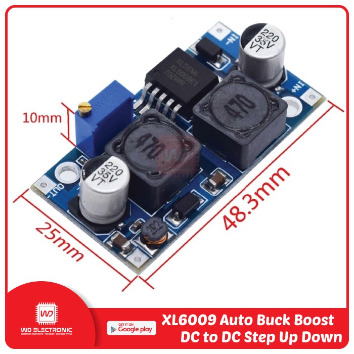 XL6009 Auto Boost Buck Adjustable Step Up Step Down DC to DC converter module