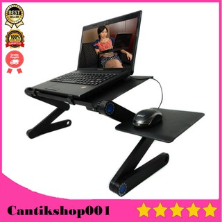  Meja  Laptop  Portable Aluminium ada  kipas besar mousepad 