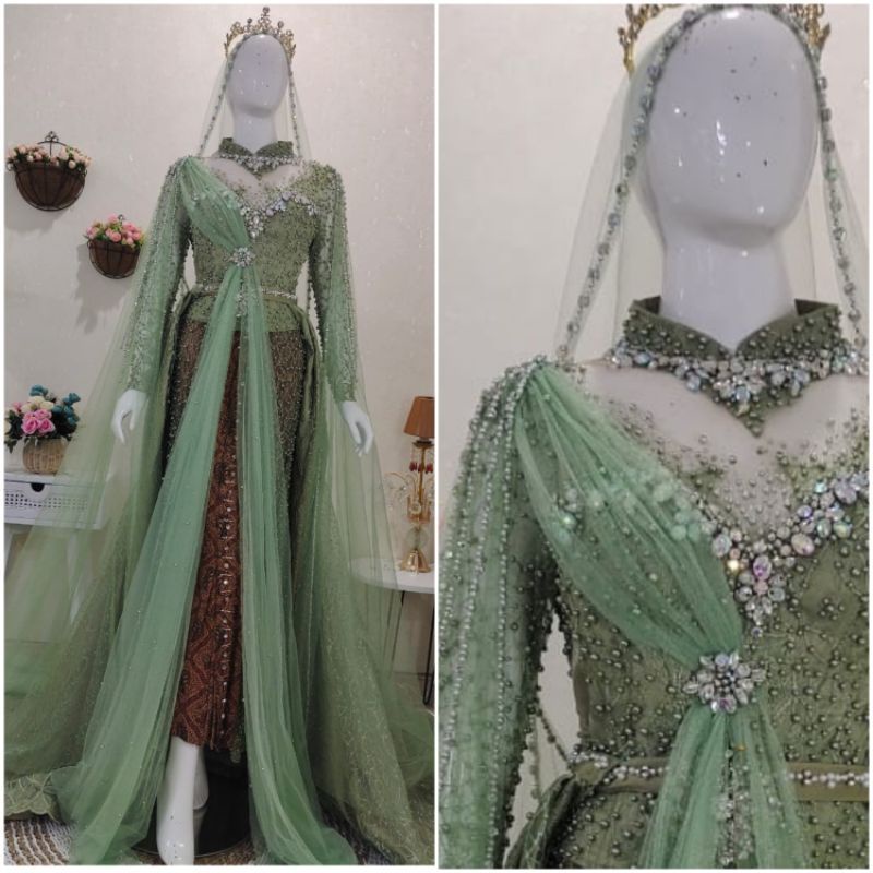 dress akad nikah modern muslimah | kebaya pengantin baru | baju pernikahan