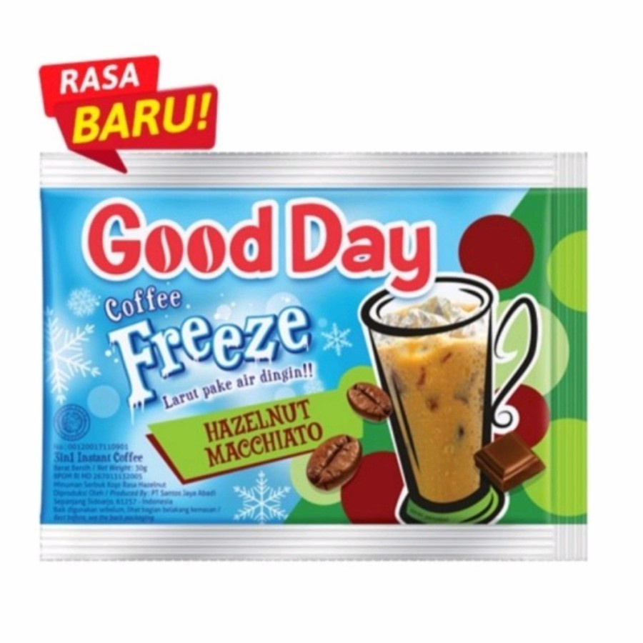 

GOOD DAY COFFEE FREEZE HAZELNUT MACCHIATO 5 SACHET @30 GRAM