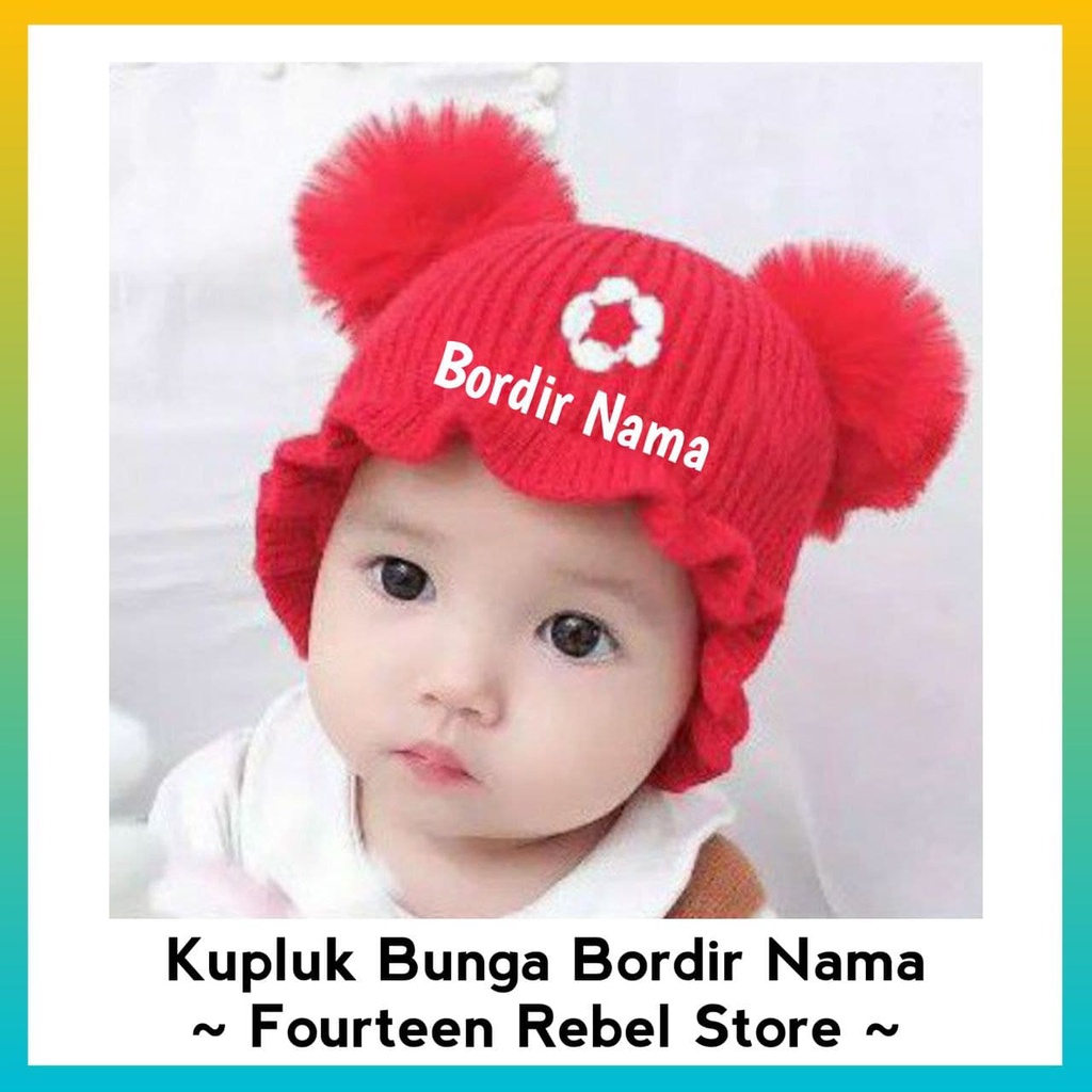 Kupluk Renda Bunga Gratis Bordir Nama Suka-Suka