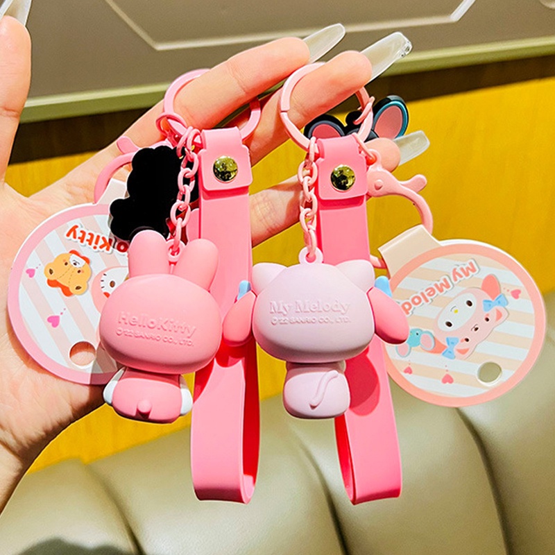 Gantungan Kunci Bentuk Kartun Cinnamon Melody Kuromi Hello Kitty Bahan Resin