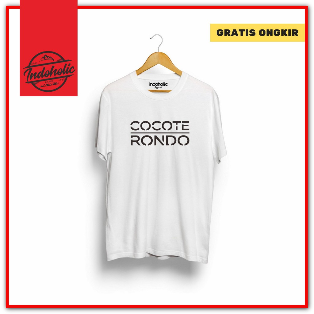 Indoholic Atasan Baju Pakaian Pria Cowok wanita Kaos Distro Murah terbaru Combed 100% Original Cocote Rondo