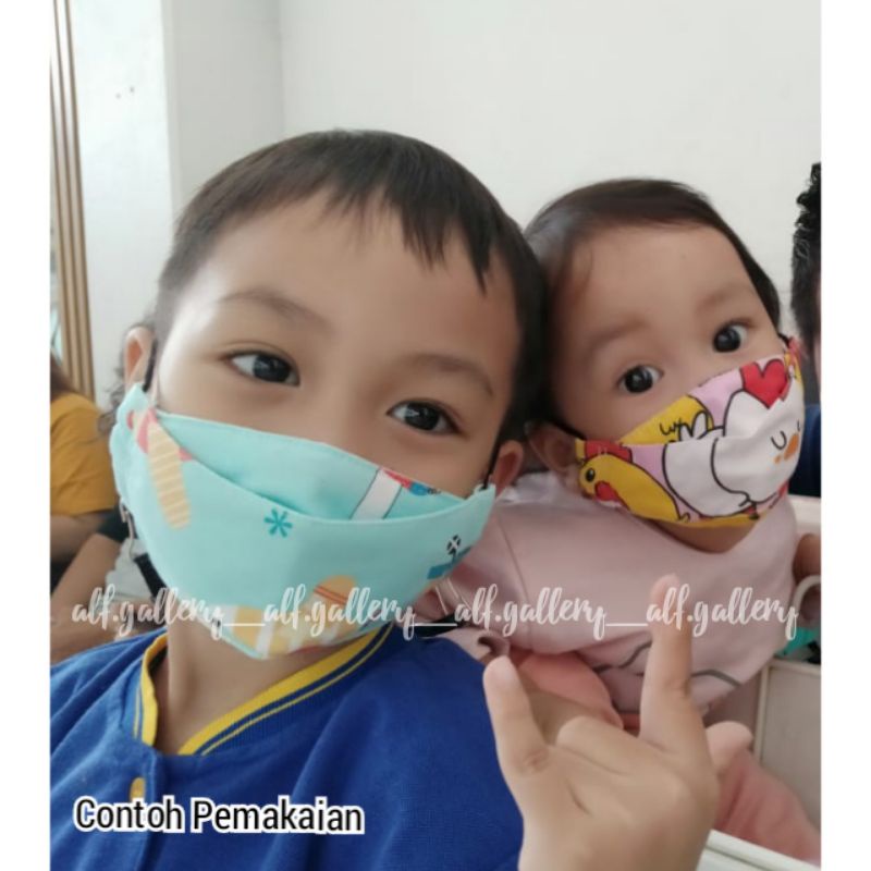 MASKER BABY 3D 3 PLY MASKER KAIN BAYI 3D USIA 8 BULAN - 2.5 TAHUN