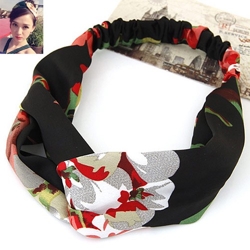 LRC Bando Fashion Flower Pattern Decorated Wide Design