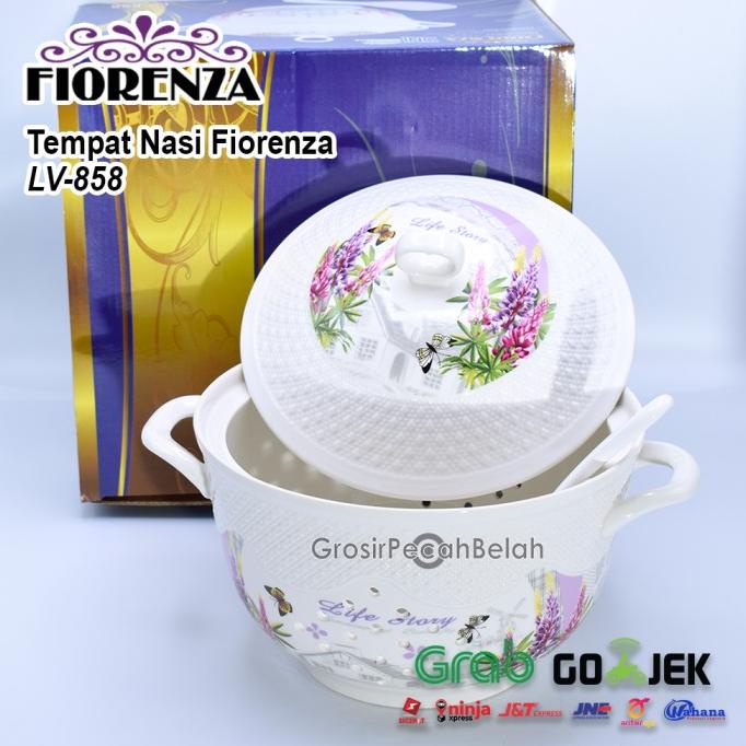Tempat Nasi Keramik Fiorenza Motif Bunga Lavender LV-858 .