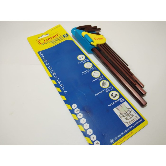 Kunci L Set 8 Piece Hex Key Lipro Extra Long