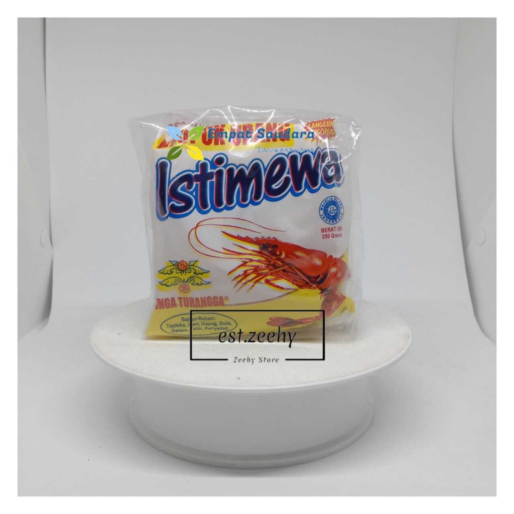 

KERUPUK UDANG ISTIMEWA CAP BUNGA TURANGGA KEMASAN 250 GR