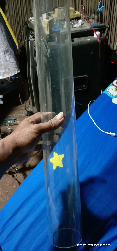 1pc Pipa Tabung Transparan Bahan Akrilik Ukuran 50 / 60 / 70 / 75 / 90mm 48 ~ 50cm