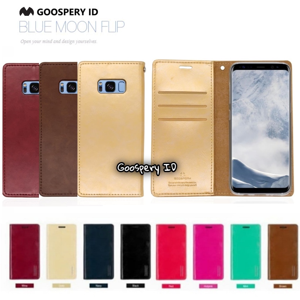 Samsung galaxy S8 Plus - goospery bluemoon flip cover case sarung dompet