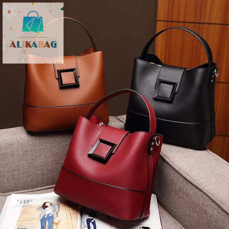 ALIKA BAG - Tas Selempang Wanita Top Handle Desain Kotak Fashion Korean Style