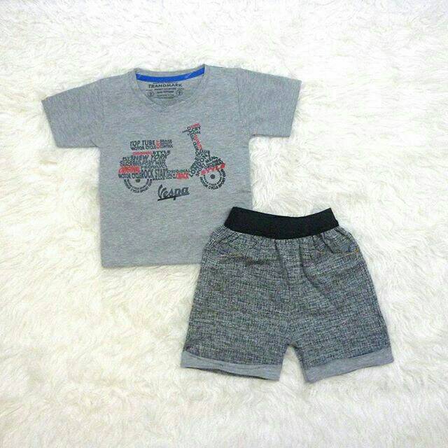 Setelan Baju Anak Bayi Laki-Laki / Cowok Vespa 123 ( 6 bln - 3 th )